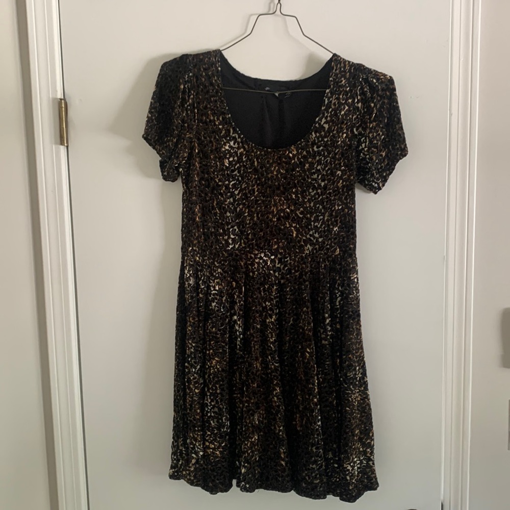 Urban outfitters velvet animal print dress